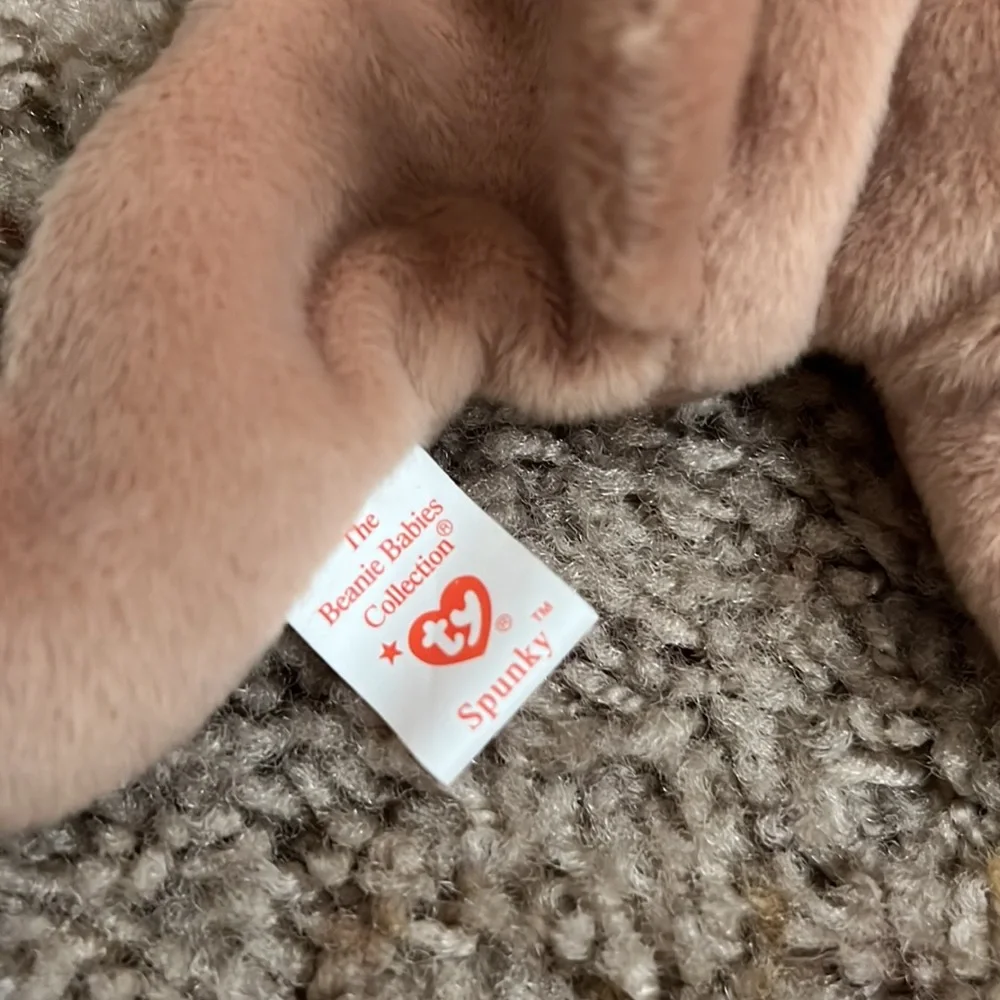 Ty beanie babies spunky The Dog light brown
